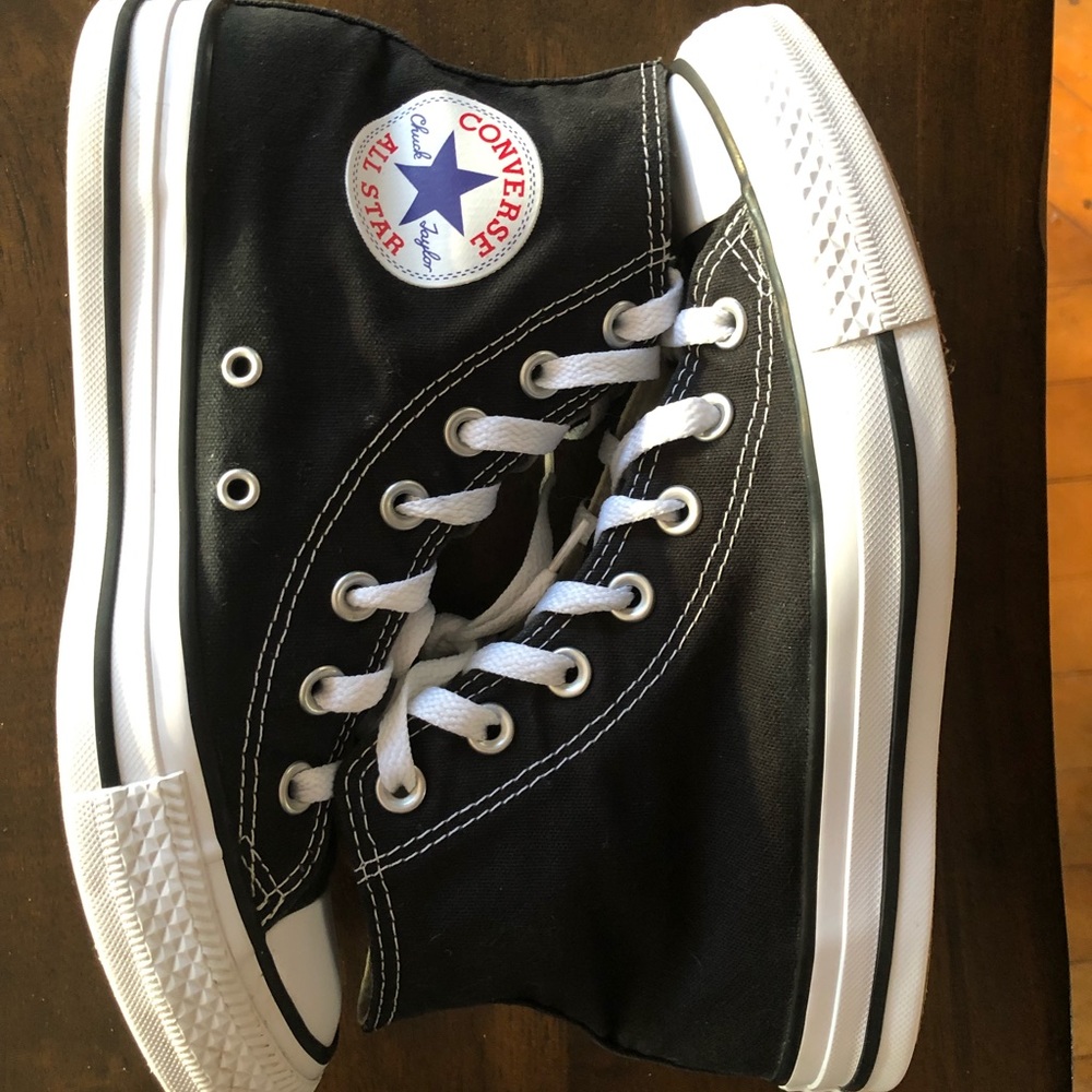 Black and white high top Converse